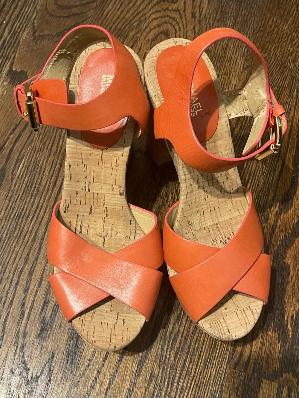Michael Kors  women’s Classic Coral Strappy Cork Platform Sandals size 6.5